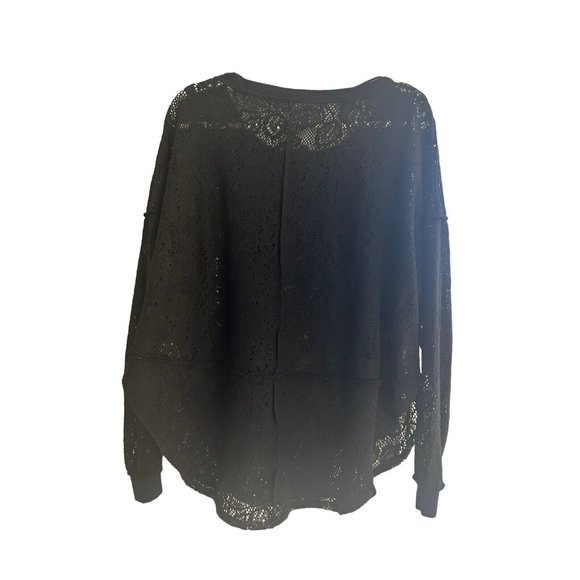 Free People Not Cold In This Knit Lace Top Size M NEW W/TAGS - Picture 6 of 12